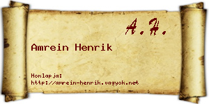 Amrein Henrik névjegykártya